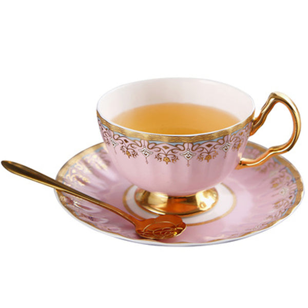 Coffee Cup Sets White Rose Ceramic Tea Cups And Saucers