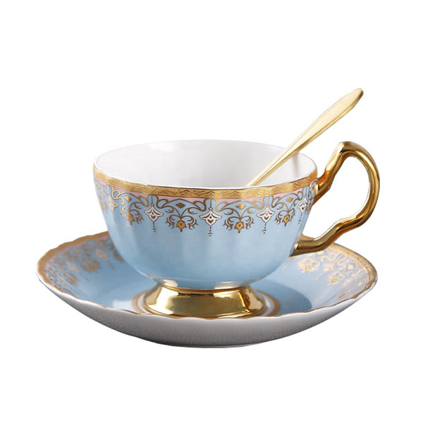 Coffee Cup Sets White Rose Ceramic Tea Cups And Saucers